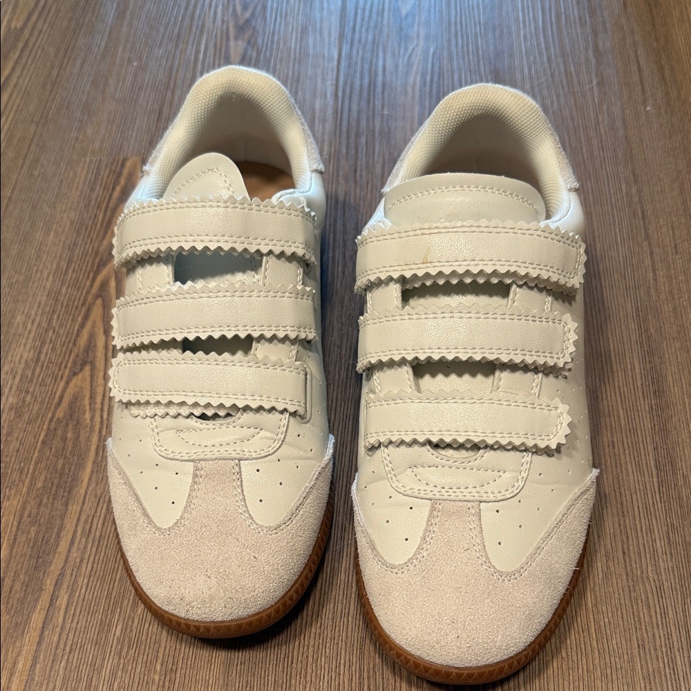 Steve Madden Kids Cream Velcro Sneakers